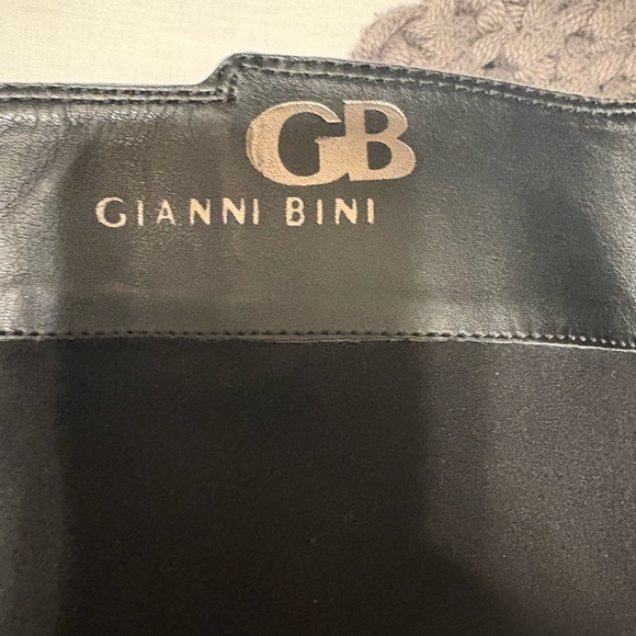 Gianni Bini Black Heeled Boots with Chunky Heel - Picture 5 of 7